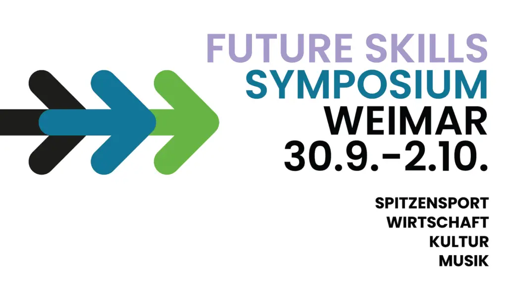 Symposium FutureSkills (Das Bild zeigt drei Pfeile und einen Schriftzug)